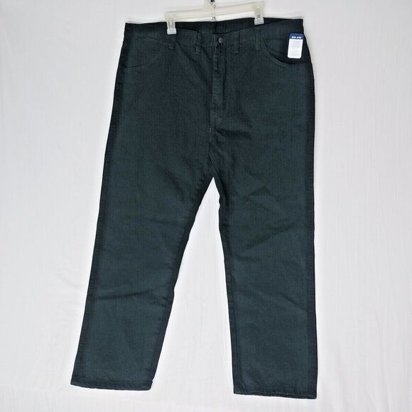 NEW Rustler Wrangler Men’s Regular Fit 44x30 Straight Leg Heavy Weight BLACK - Picture 5 of 7